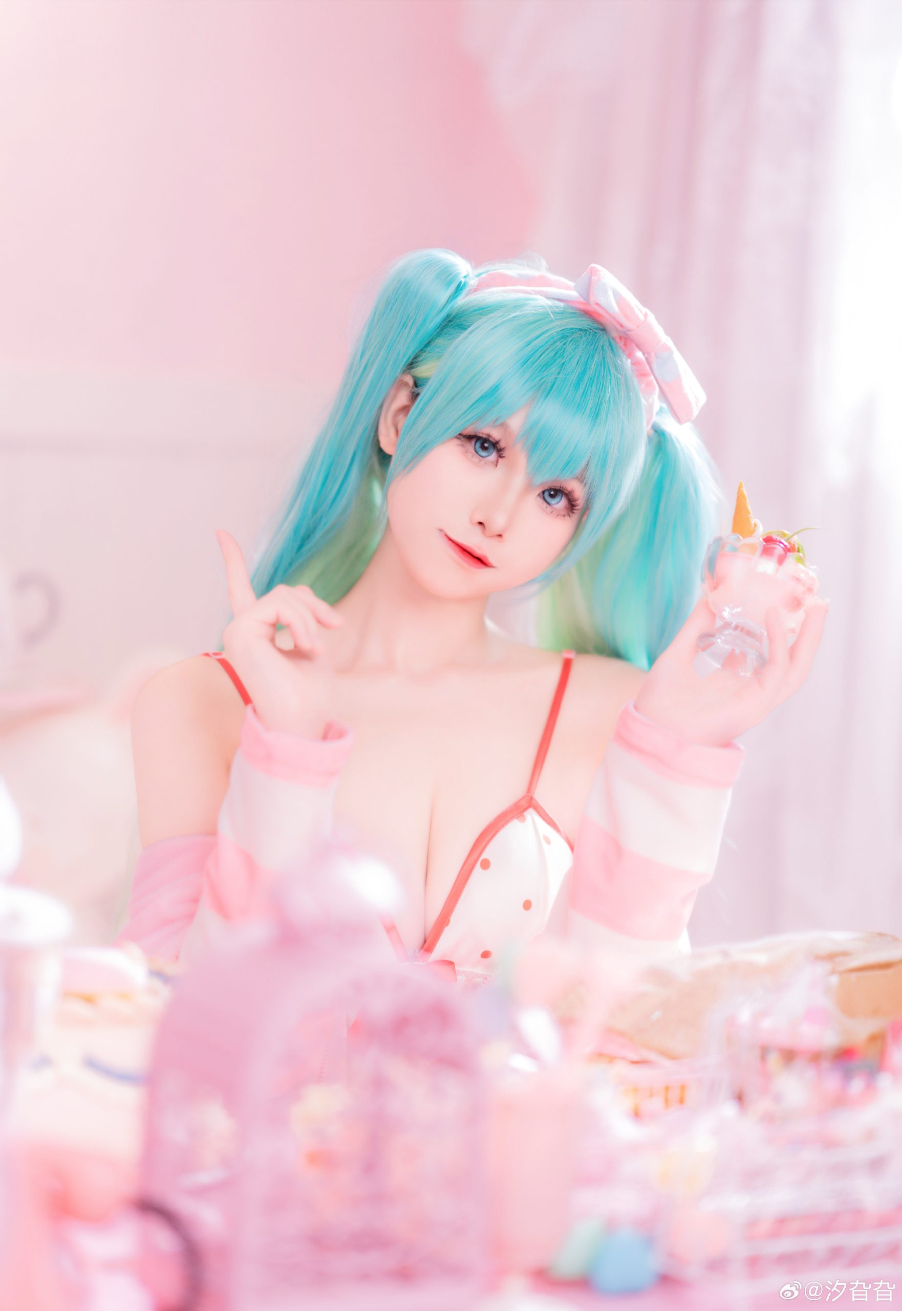 cosplay 来参加我的睡衣派对嘛 初音未来 miku@汐旮旮-次星岛