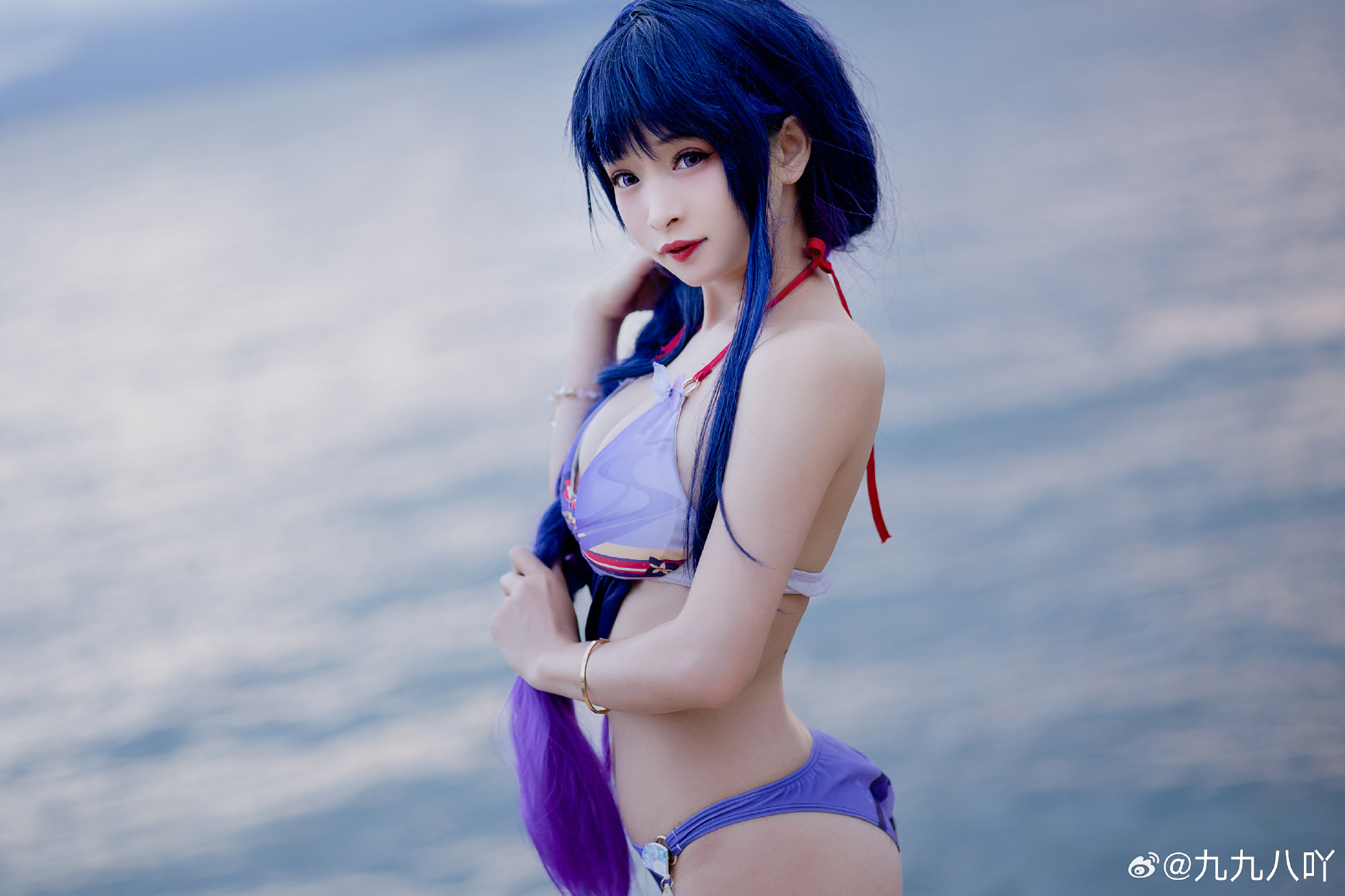 小朋友一起去海边游泳吗？ 雷电将军同人泳装来啦！ ​​​@九九八吖-次星岛