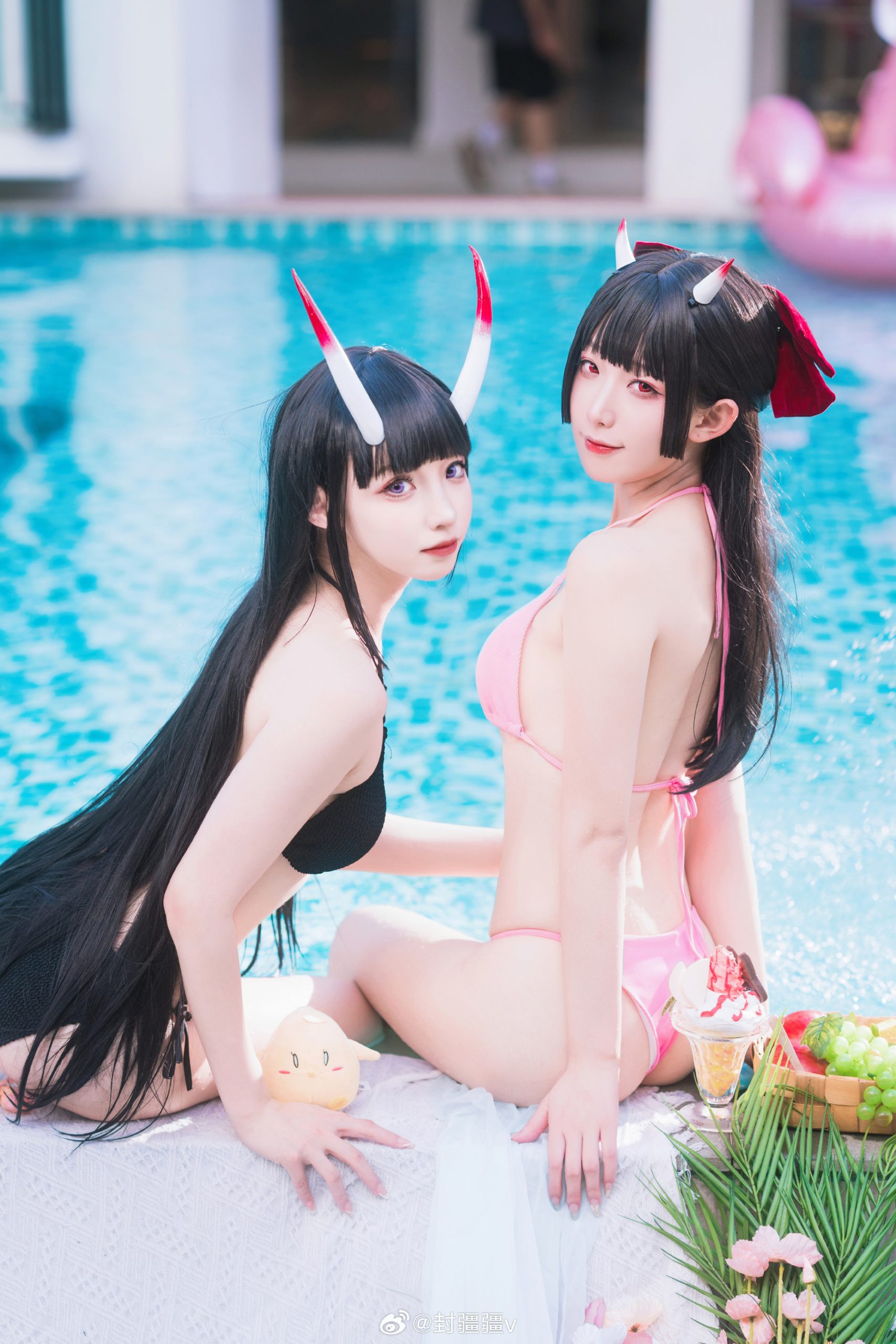 cosplay 碧蓝航线 能代x酒匂泳装cos@封疆疆v-次星岛
